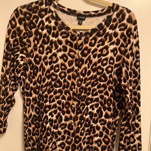 Leopard Print Knit Cardigan